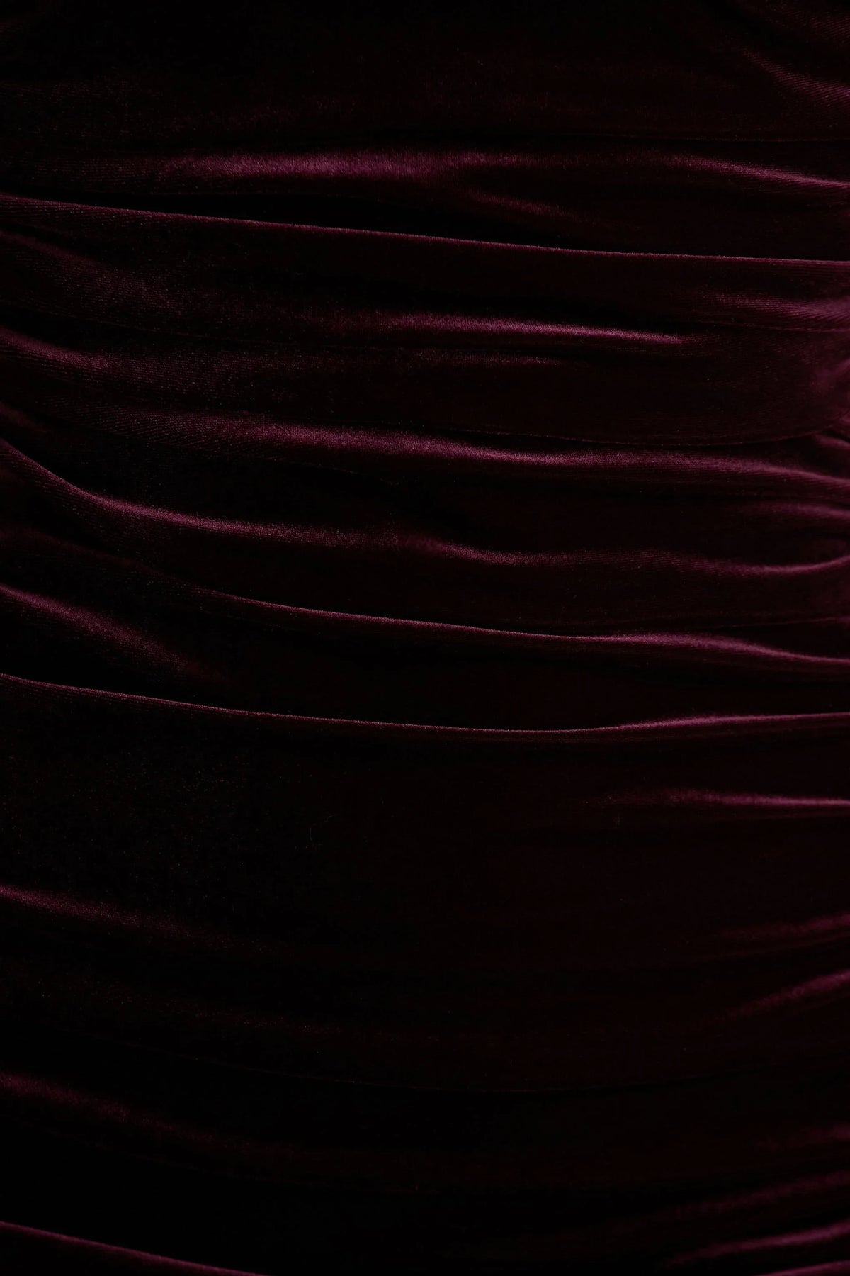 Treat Burgundy Velvet Asymmetric Neck Maxi Dress With Ruched Detailing