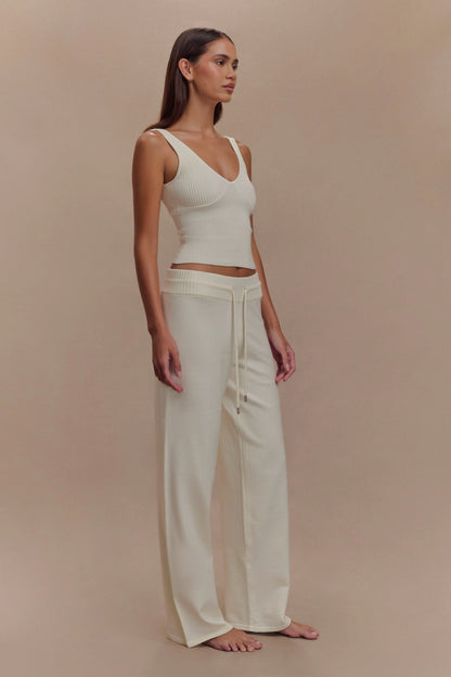 Natalya Knit Wide Leg Pants Ivory
