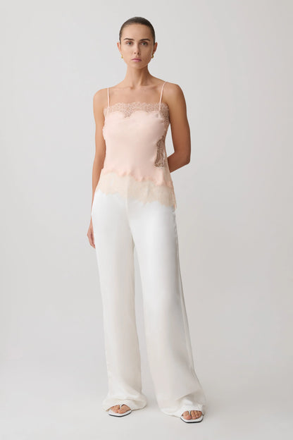Miriam Satin Lace Camisole Peach