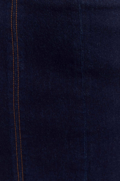 Shauna Denim Halter Midi Dress Indigo Blue