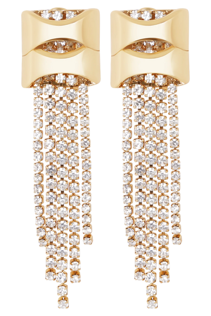Shea Crystal Fringe Drop Earrings Gold