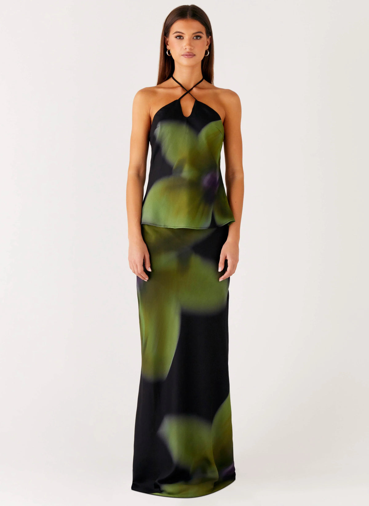 Rosetta Maxi Skirt Lime Flower