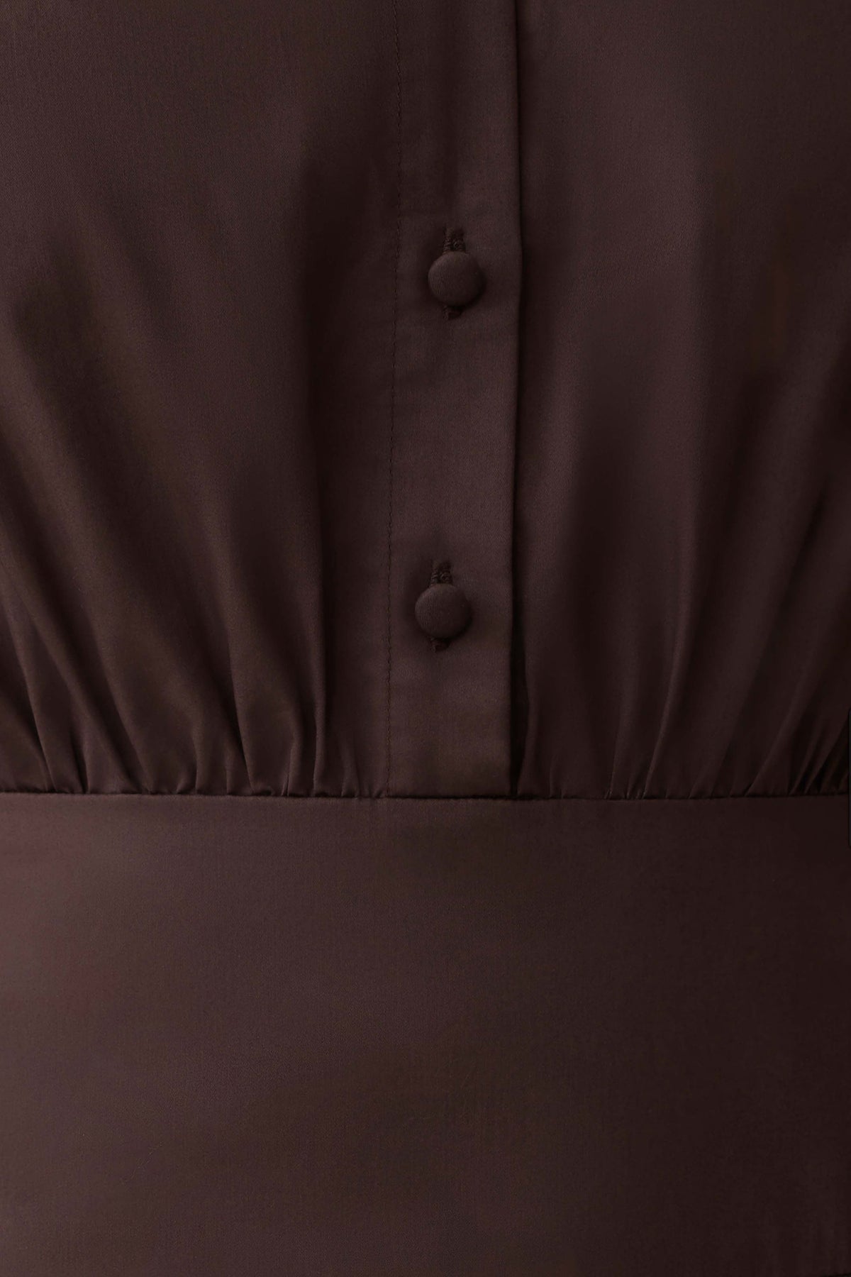 Isolde Long Sleeve Cotton Maxi Dress Dark Chocolate
