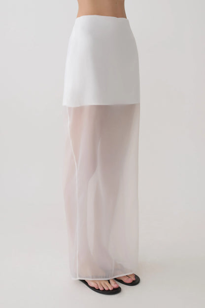 Ximena Organza Maxi Skirt White