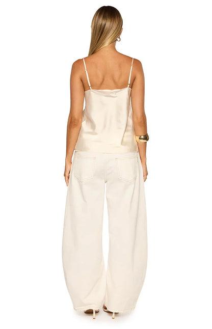 Marci Cream Satin Lace Cami Top