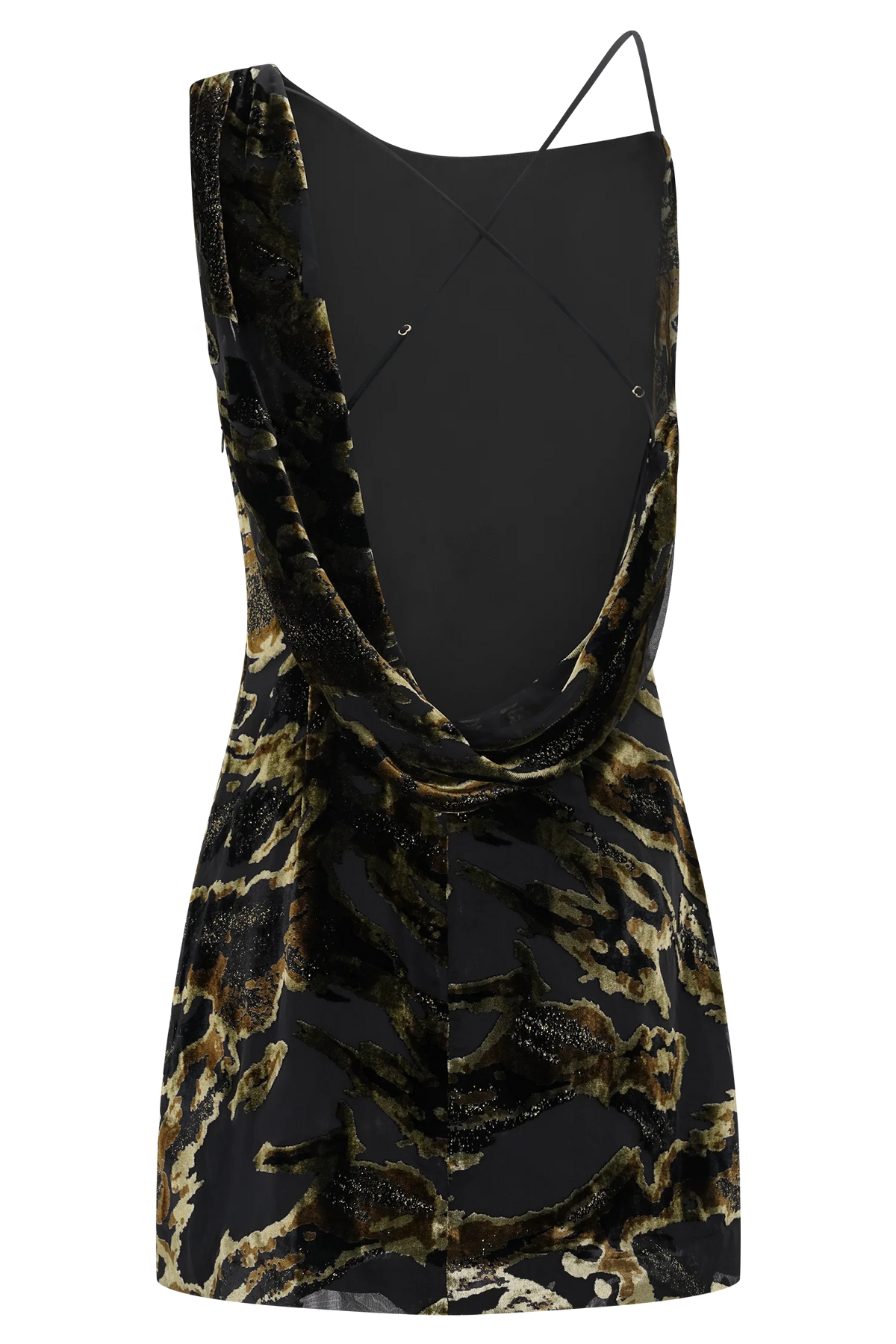 Ayana Cross Back Mini Dress Velvet Burnout