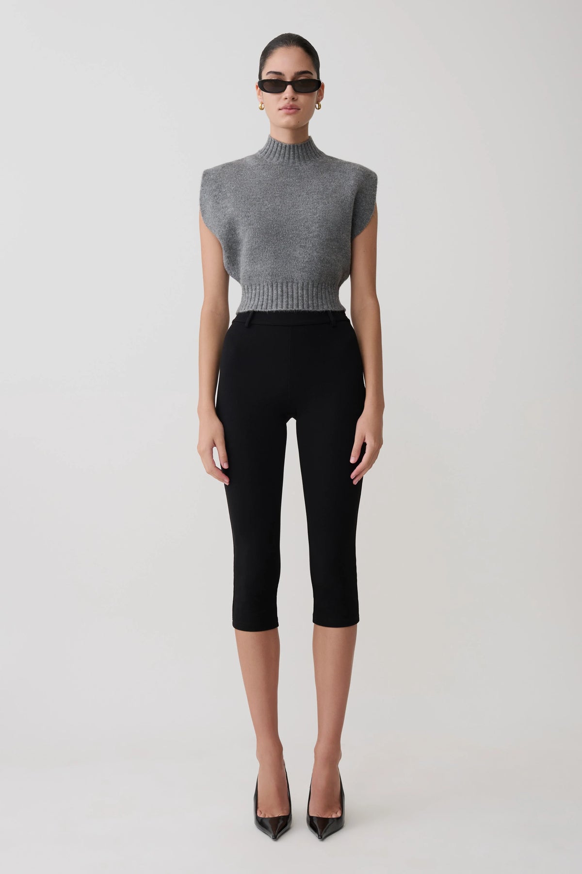 Niko Knit Oversized Top Charcoal