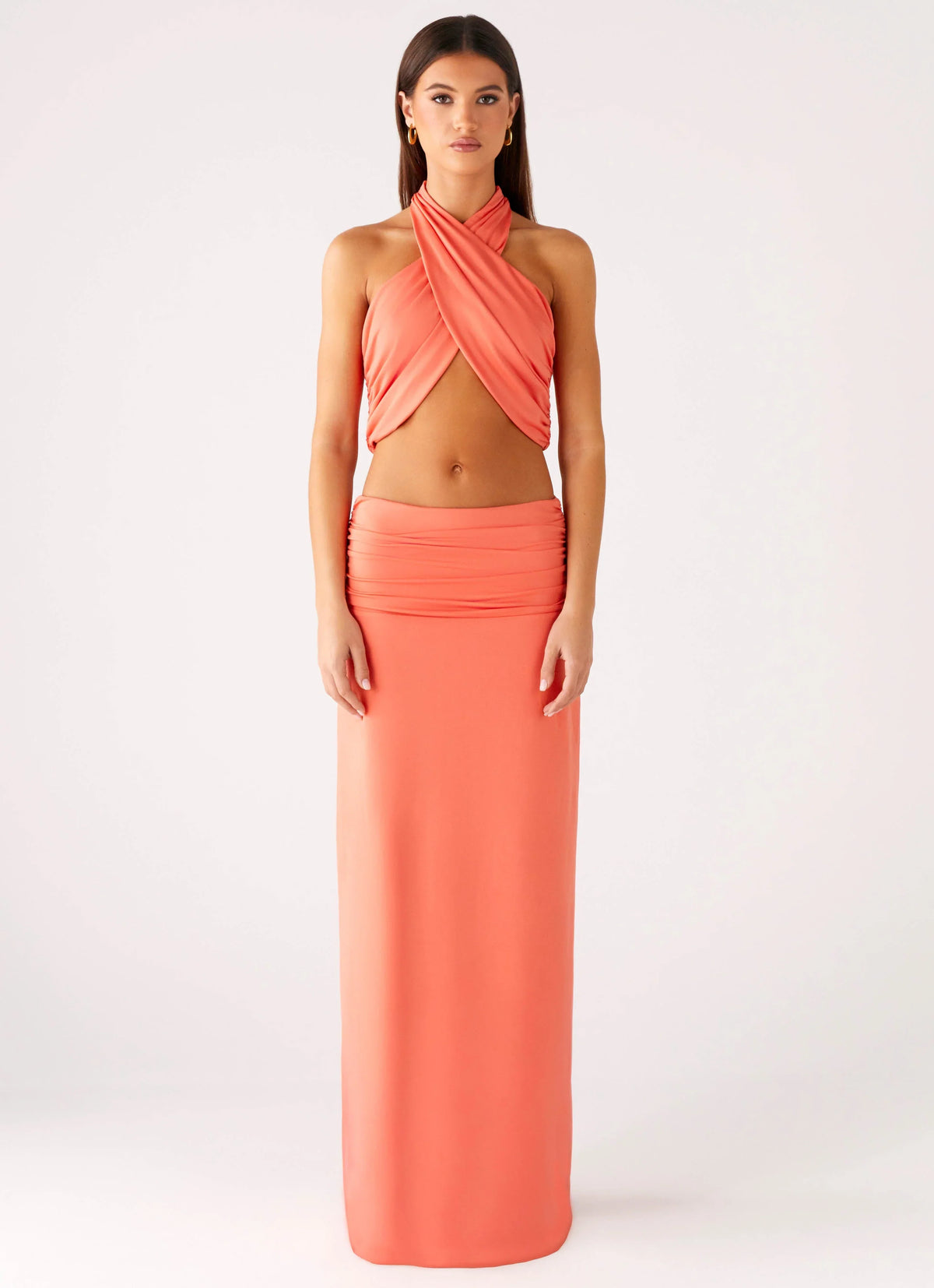 Coletta Wrap Top Coral