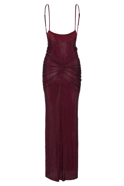 Roisin Diamante Maxi Dress Mahogany