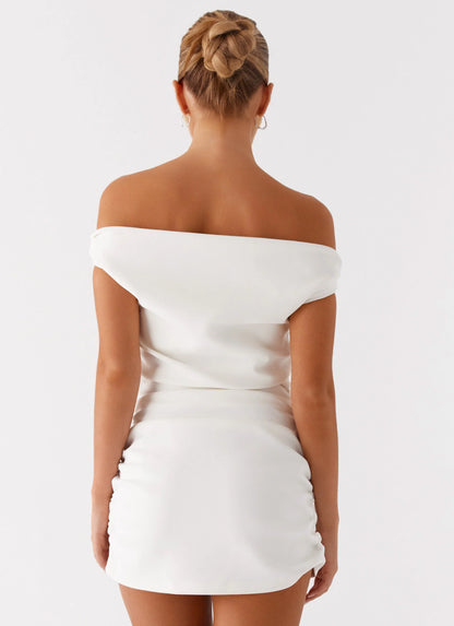 Morgan Off Shoulder Mini Dress Ivory