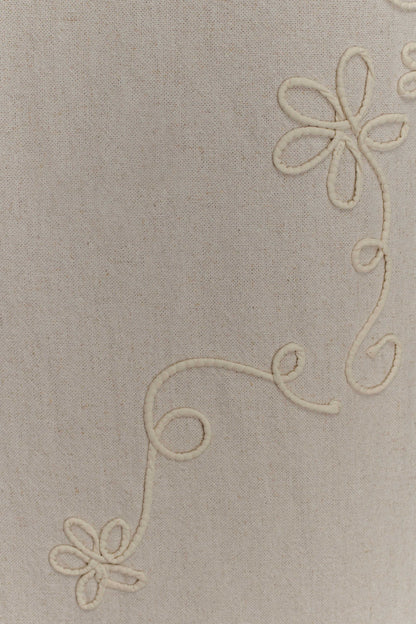 Casey Linen Embroidered Maxi Skirt Natural