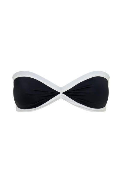 Briar Strapless Bikini Top Black White