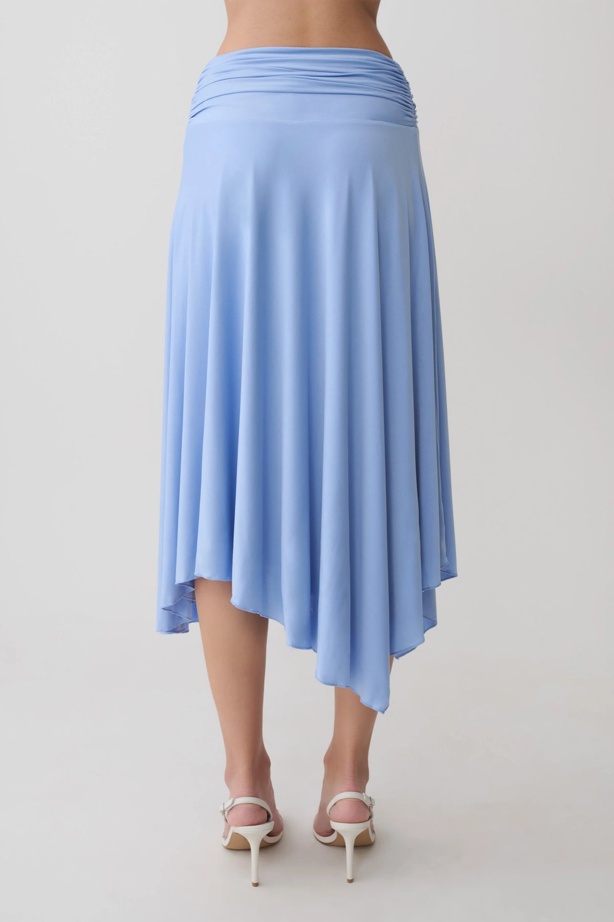 Luu Slinky Midi Skirt Sea Blue