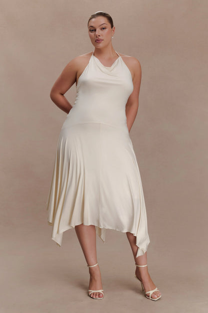 Sylvie Modal Hankie Midi Dress Ivory