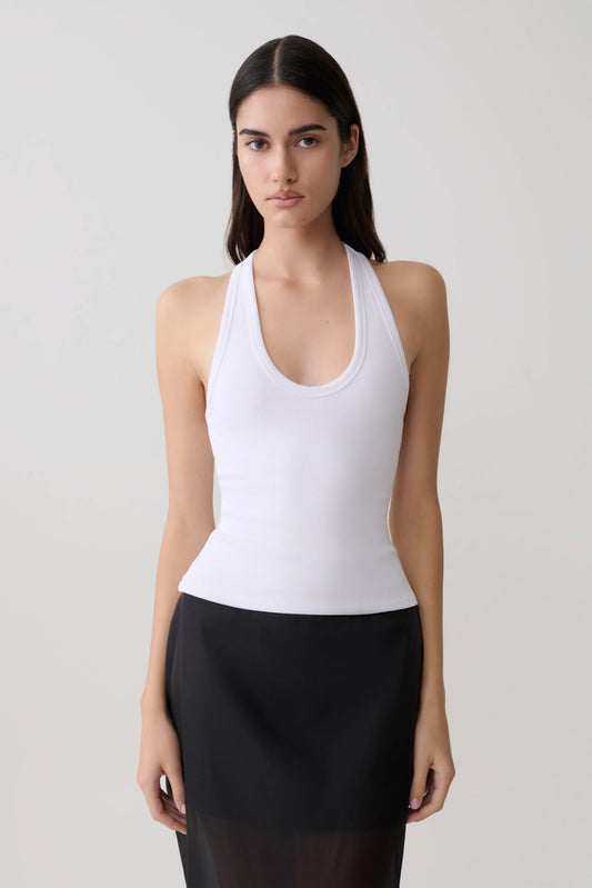 Actress Ribbed Tank White