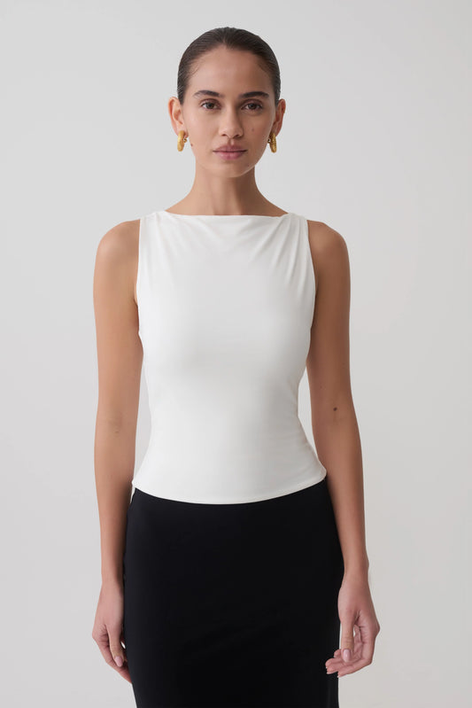 Nicolette Sleeveless Tank Top White