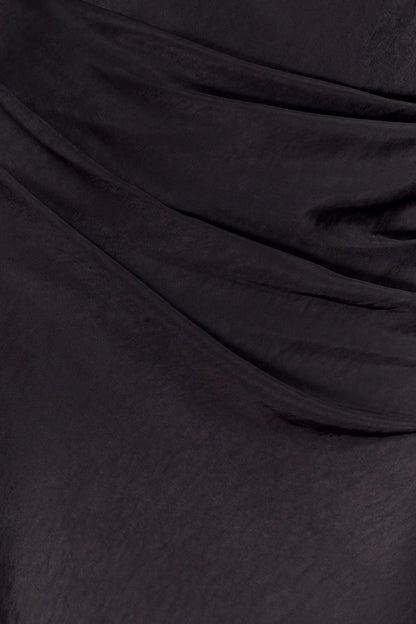 Iris Long Sleeve Satin Maxi Dress Black