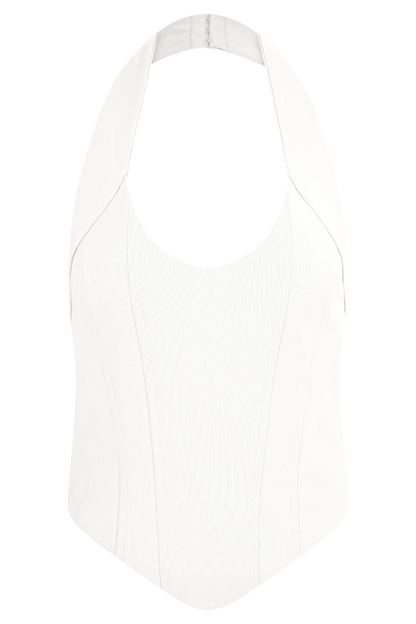 Meadow Corset Halter Top White