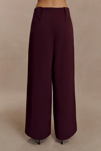 Arlo Wide Leg Suiting Trouser Mahogany