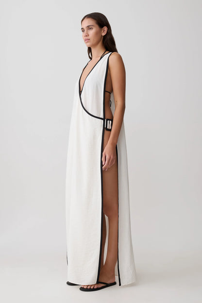 Arcadia Crossover Coverup Maxi Dress White