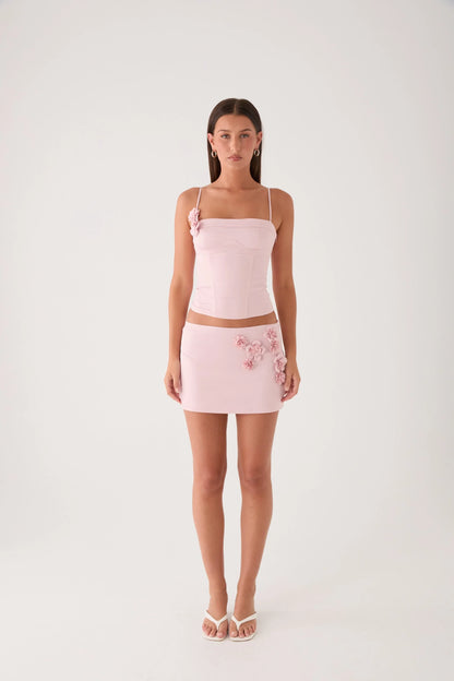 Ayella Low Rise Mini Skirt Pink