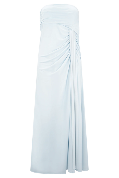 Calandra Slinky Maxi Skirt Pale Blue