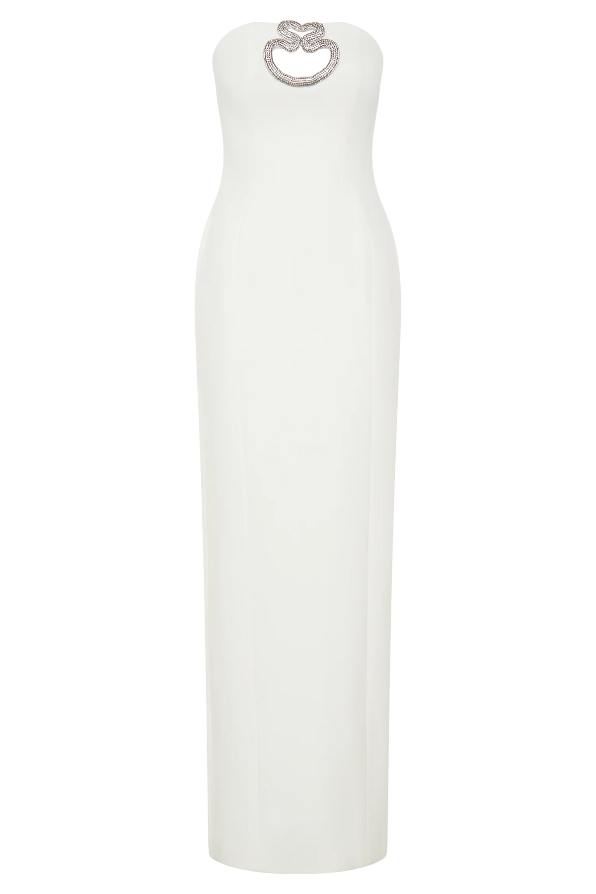 Hilda Embellished Strapless Maxi Dress White