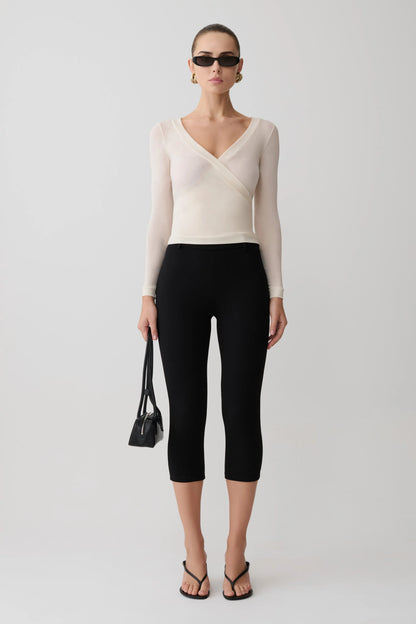 Lumi Long Sleeve Mesh Top Bone