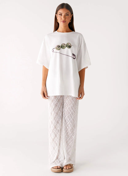 Matcha Lace Pants White