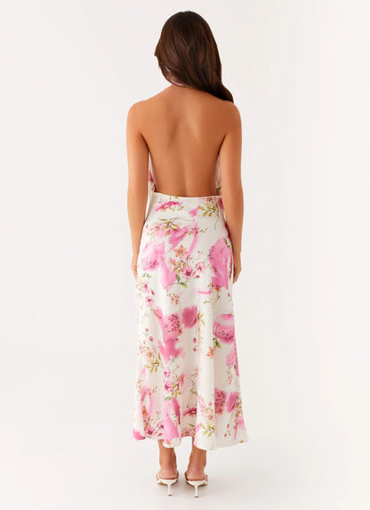 Jensen Midi Dress Ivory Floral Print