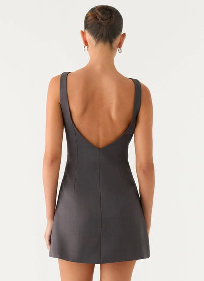 Lulita Mini Dress Charcoal Grey