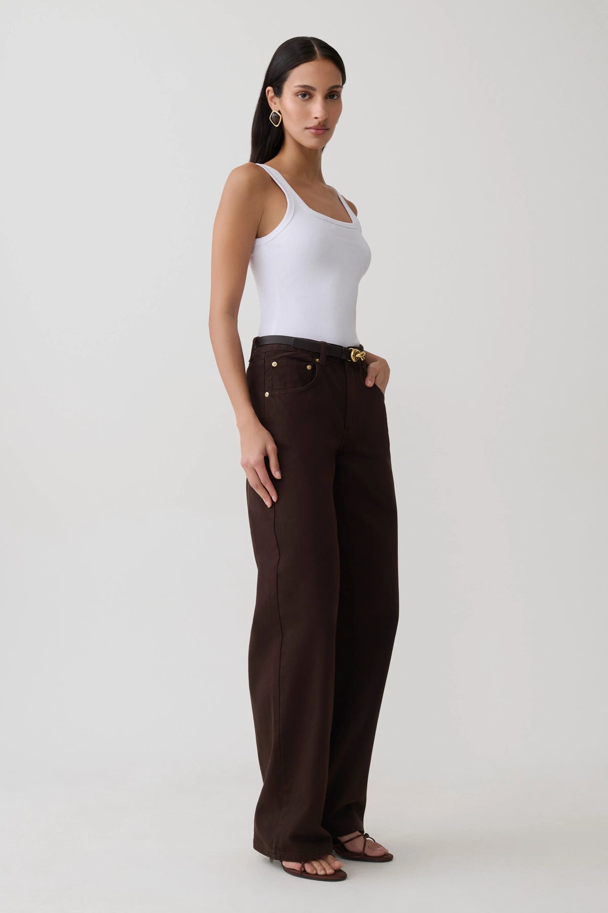 Ismay Square Neck Tank White