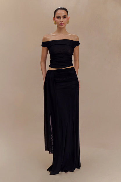 Arna Mesh Maxi Skirt Black