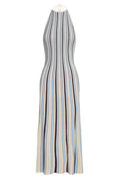Dalani Halterneck Knit Midi Dress Blue Chocolate