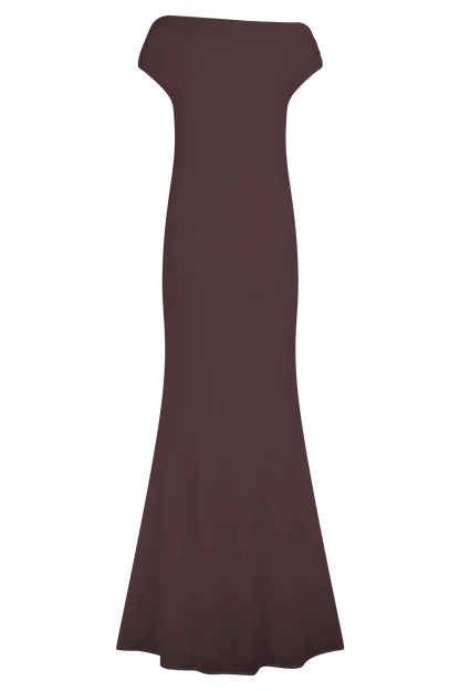 Kinsley Slinky Maxi Dress With Hardware Chocolate