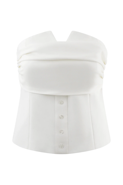 Zillah Strapless Cotton Top White