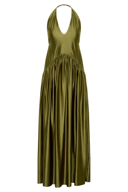 Cypress Halter Maxi Dress Olive