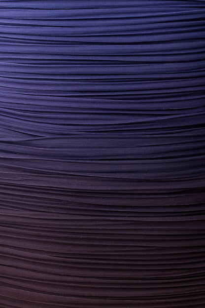 Azizi Pleated Halter Midi Dress Chocolate Blue Ombre Print
