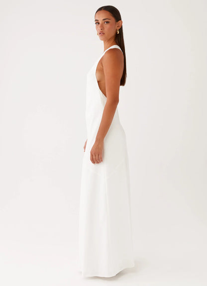 Oaklyn One Shoulder Maxi Dress Ivory