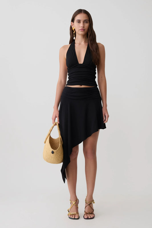 Talise Modal Hankie Midi Skirt Black