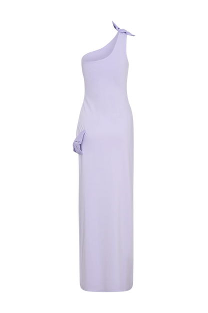 Hallie One Shoulder Bow Maxi Dress Lilac