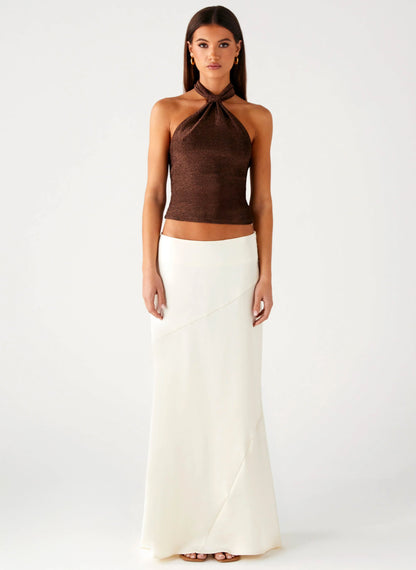 Chandra Maxi Skirt Ivory