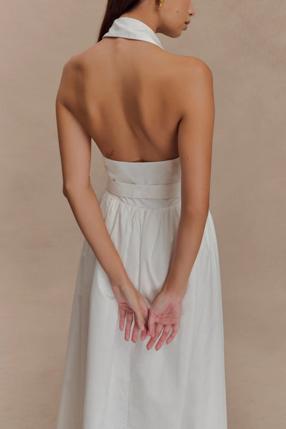 Cindy Collared Midi Dress White