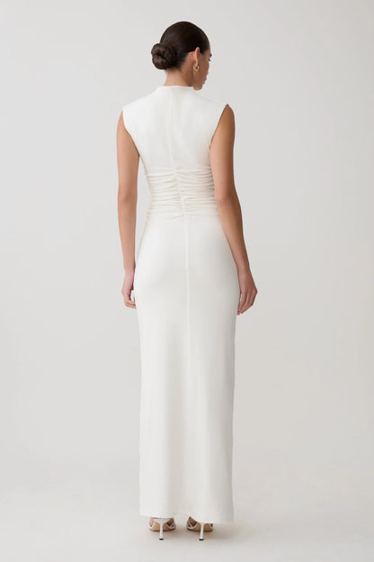 Elliot High Neck Sleeveless Maxi Dress White