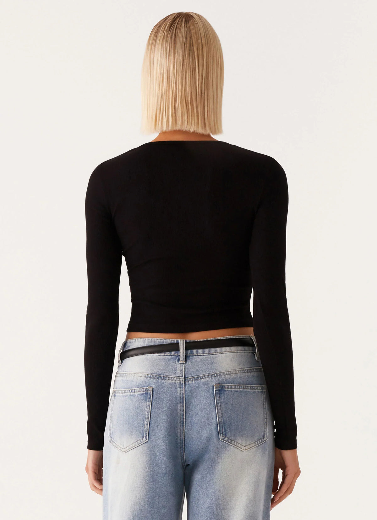 Signature Monogram Long Sleeve Tee Black