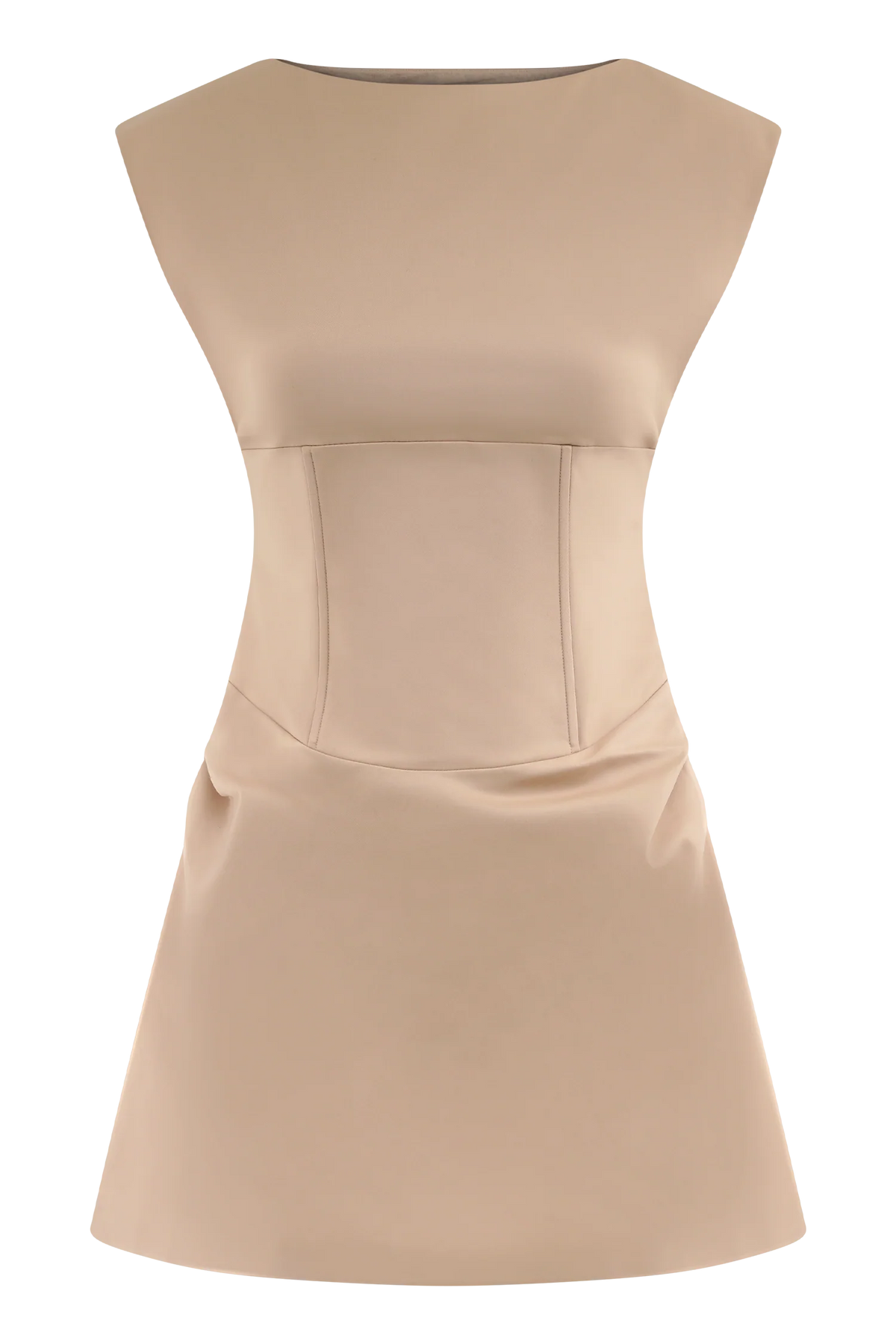 Doris Sleeveless Mini Dress Camel