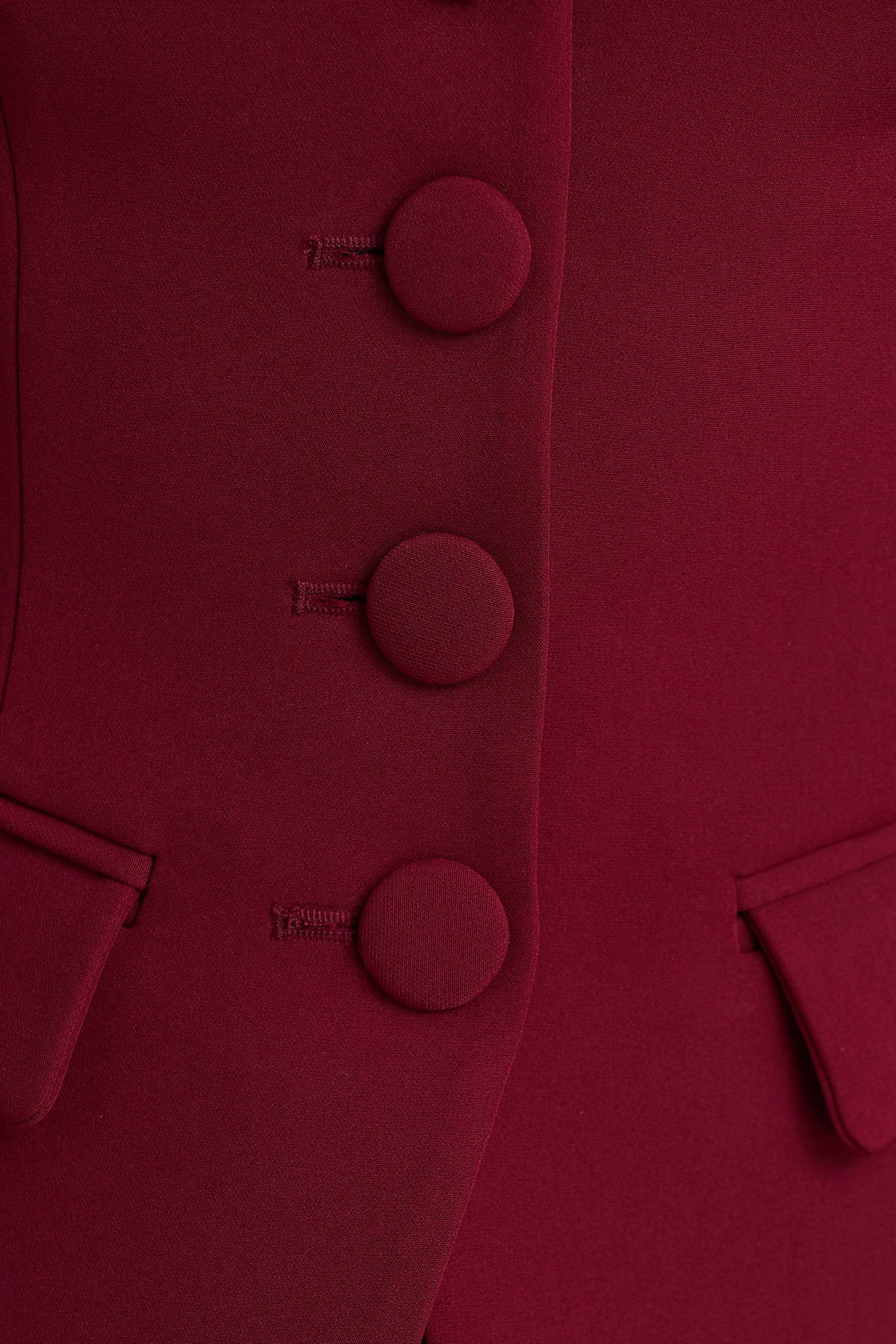 Tecla Burgundy Button Up Tailored Waistcoat
