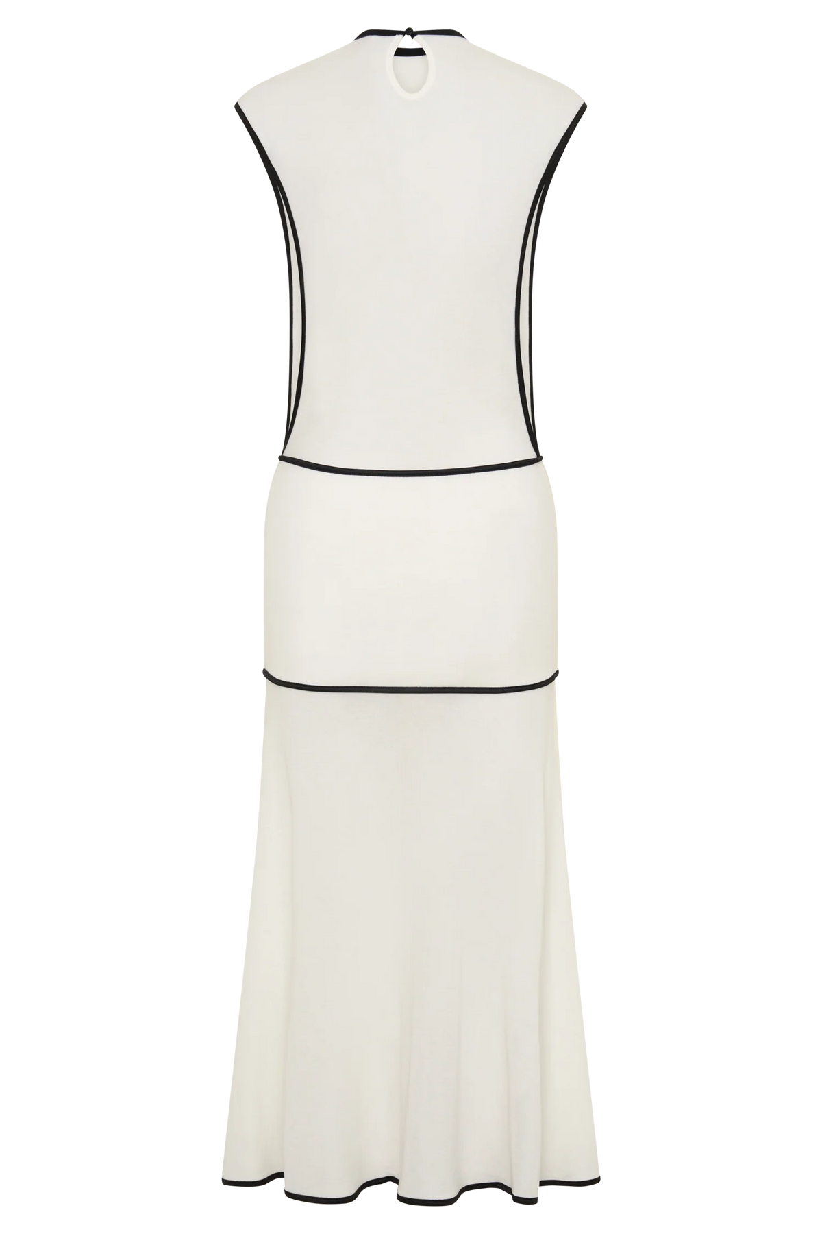 Aris Sleeveless Sheer Maxi Dress Black White