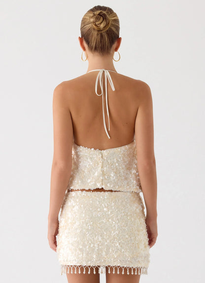 Moonlight Muse Mini Skirt Ivory