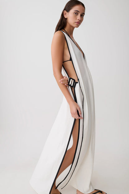 Arcadia Crossover Coverup Maxi Dress White